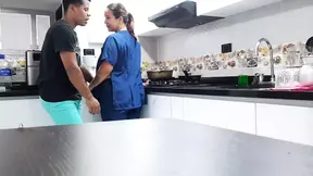 I convince the employee to fuck in the kitchen. Part 1