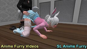 Anime bunny furry videos in doggy style outfits 1 & 2 - sl anime videos march 2022