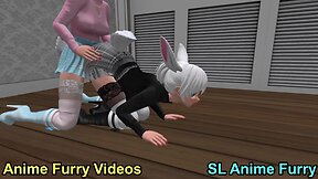 Anime bunny furry videos in doggy style outfits 1 & 2 - sl anime videos march 2022