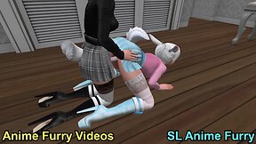 Anime bunny furry videos in doggy style outfits 1 & 2 - sl anime videos march 2022