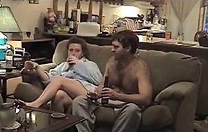 Homemade gangbang in the living room