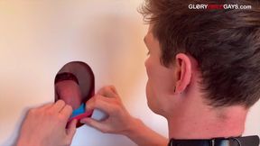 Uncensored &amp; Balls Deep - Gym Bro Barebacks Slim Twink at the Gloryhole