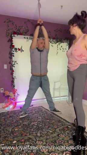 Niqabi Goddess and her friend torments tied bitchboi