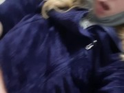 FrankiFox Finger Fucks Her Tight pussy in the Public Restroom