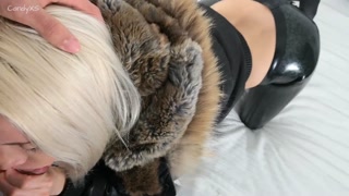 Slutty stepdaughter in latex get fucked