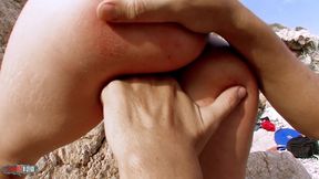 young blonde angell summers ass fucked by crazy guy at the beach