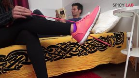 feet worship for footjob and cum on feet