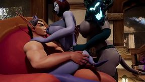 Threesome with a Futa Draenei - Warcraft Porn Parody