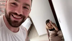 Colombian girl Molly Smith gets big white cock in behind the scenes