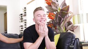 Bi College Fuck - Brittany & Luke tease Brayden�s cock before wild bi threesome