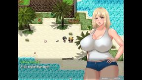 the castaway married gal s netorare story [ ntr hentai game pornplay] ep.4 hot blonde got stuck in a hole on the beach