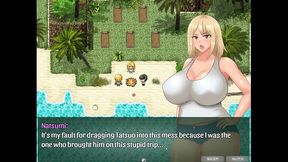 the castaway married gal s netorare story [ ntr hentai game pornplay] ep.4 hot blonde got stuck in a hole on the beach