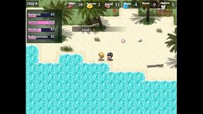 the castaway married gal s netorare story [ ntr hentai game pornplay] ep.4 hot blonde got stuck in a hole on the beach
