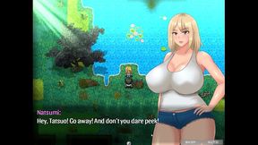 the castaway married gal s netorare story [ ntr hentai game pornplay] ep.4 hot blonde got stuck in a hole on the beach