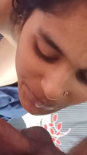 while coming from school my boyfriend fucked me hard and the fluid from his cock spilled allover my mouth   Clip 1