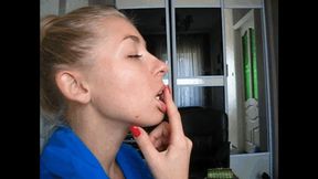 sexy wet lips and fingers (fing nail)