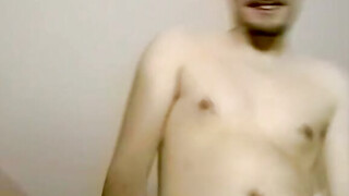 Big dicked young American receives blowjob and jerks off