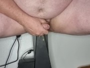 White kiwi bear from NZ. First time fuck machine anal.