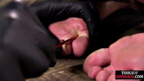 Mouthgagged naughty babe spanked