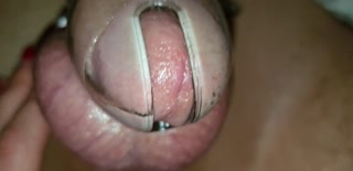 Femdom subbyhubby in chasity cage no cum befor i get fucked