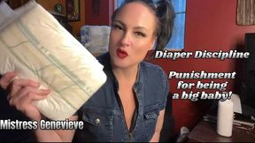 Mistress punishes you for your behavior by making you wear diapers