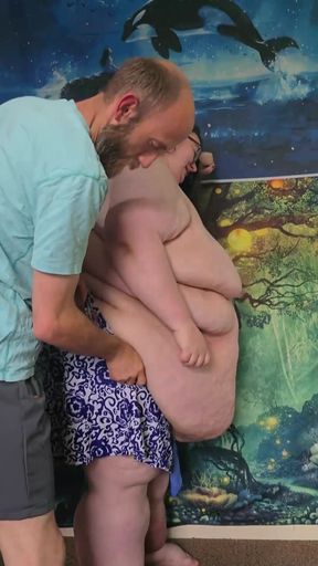 SSBBW Gets Help Fitting Into Tight Swimming Costume