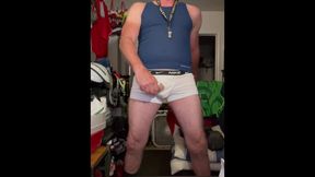 Nike Alpha JockDad87 Shoots a Load of Cum