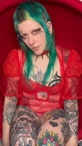 Bully in red lingerie tells loser what she’s going to do with her feet 👣