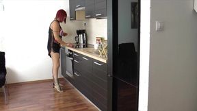Kitchen fuck in a completely different way with an old geezer