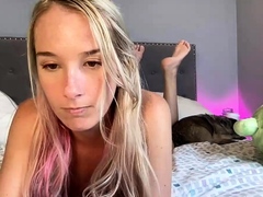 Curly Blonde Teen Records Solo Dildo Masturbation More at