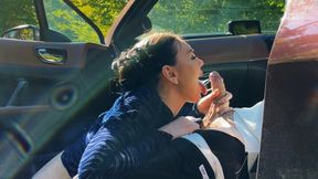 Riding rough in the ride with the first female in the car / Car sex