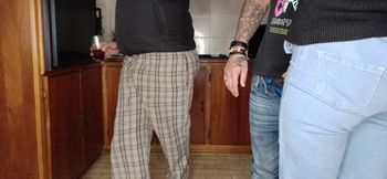 Fucking my best friends cheating housewife in the kitchen