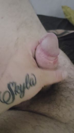 Wanking my  fiances big cock off