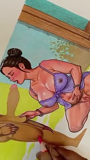 Desi Sexy Indian Sister in law drinking pee from the big cock of brother in law while pissing herself in the open   Clip 2