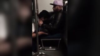Watch this hot guy take a deep dicking in the subway and get a cumshot on his hand