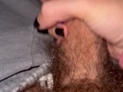 Twink jerking off. Black nail polish. Big uncut dick