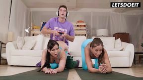 Lady Gang Won'_t Let Virgin Dude Play On Console - HORNY HOSTEL
