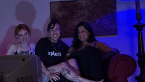 Chubby, Redhead and Hairy Brunette Play with Their Dildos