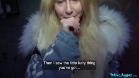 Blonde Russian Model's Public Encounter Ignites Outdoor Heat