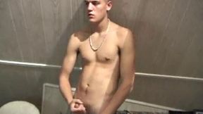 Lance is hot when he looks into the camera and plays with his cock. He asks if we want to suck his dick, before blowing a warm cum load all over his chair and having a taste for the very first time.