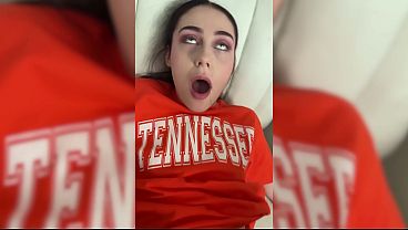 College cutie Dolly Paige meets and sucks frat guy's big cock