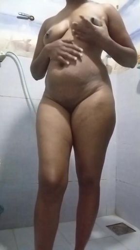 Sri lankan campus girl bathing   Clip 1