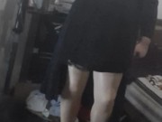 Crossdresser wearing heels and pantyhose