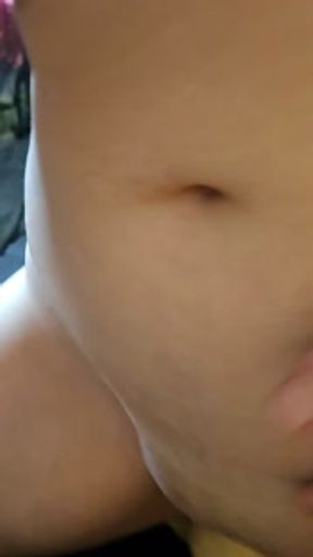 My stepsister has fun with her masturbator then I end up fucking her cumming in her pussy