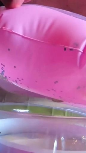 Beautiful inflatable swimrings in my bed