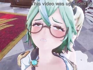 A Night In Mondstadt Part 2 Genshin Impact Sucrose x Lumine - PinkSama - Animation Anime R34