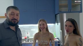 backstage! innocent looking teens sasha paige & luna evans go slutty in dirty threesome fuck!