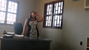 Very Hot Secretary Masturbates Her Delicious Pussy While Talking to Her Boss