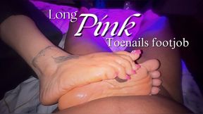 Kilocakesole footjob with long pink toenails