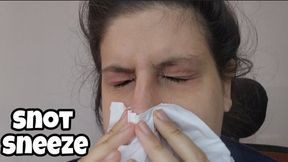 Sneezing & Nose Blowing: Red Inflamed Face & Snot Fetish POV